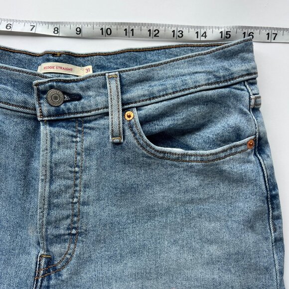 Levis Wedgie Straight Leg Distressed High-Waisted Jeans Womens Size 31X30 - Picture 3 of 12